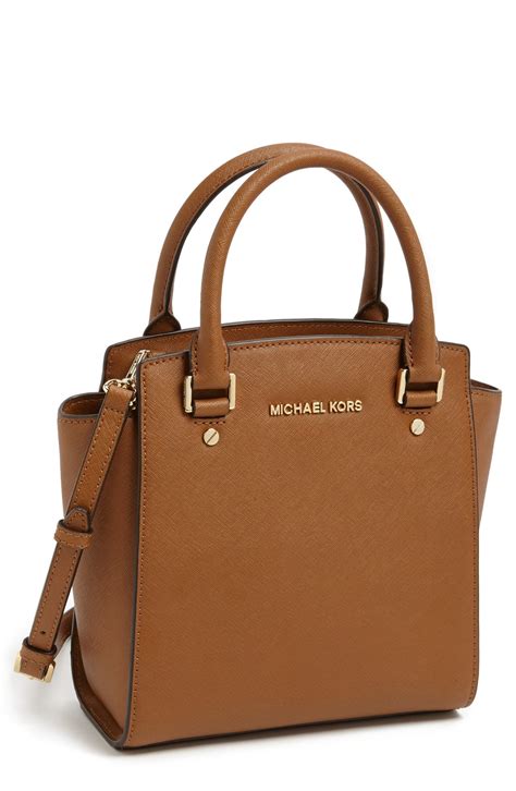 michael kors selma medium coffee|michael kors leather crossbody bag.